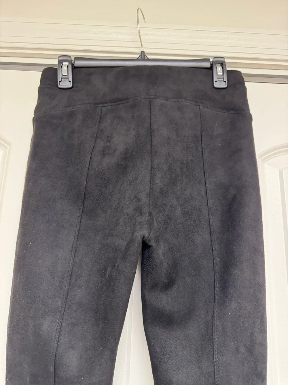 SPANX Black Faux Suede High-Rise Leggings